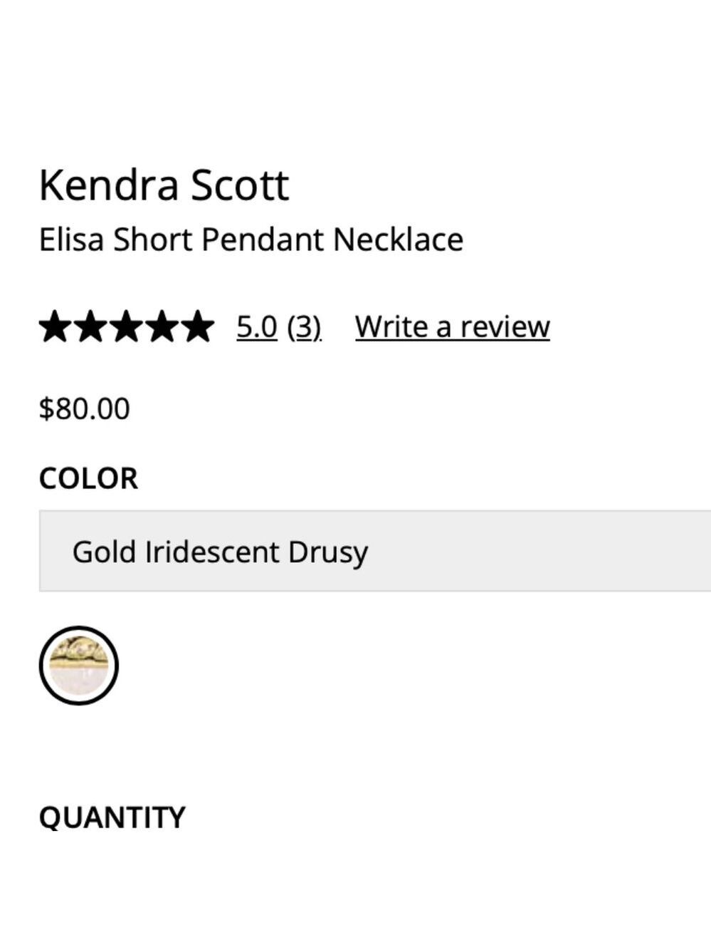 Kendra Scott Elisa Short Pendant Necklace - Picture 4 of 4